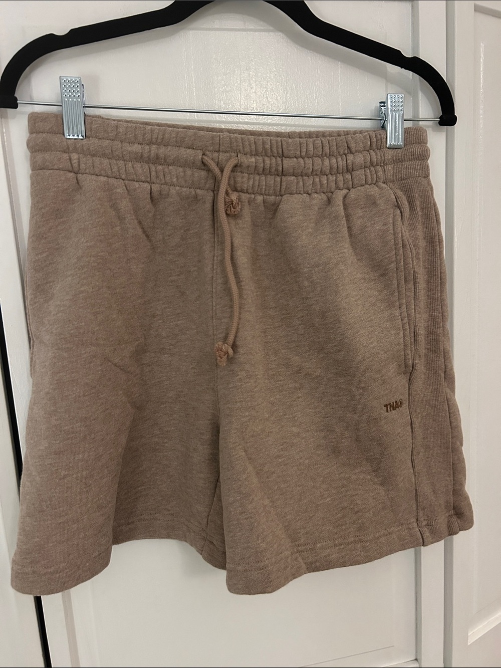 TNA Women's Taupe Drawstring Fleece Athletic Shorts